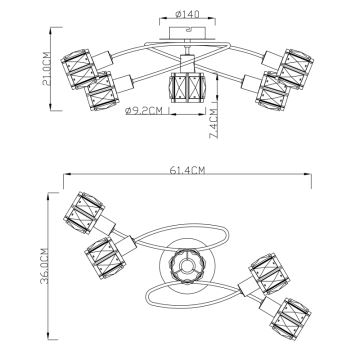 Globo - Candelabro fixo 5xE14/40W/230V