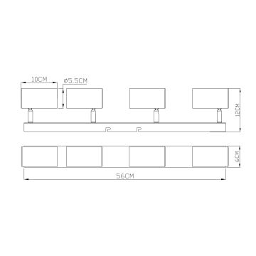 Globo - Foco 4xGU10/35W/230V branco