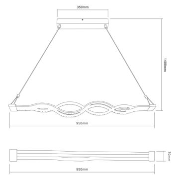 Globo - Candelabro num fio fosco LED 1xLED/30W/230V + controlo remoto