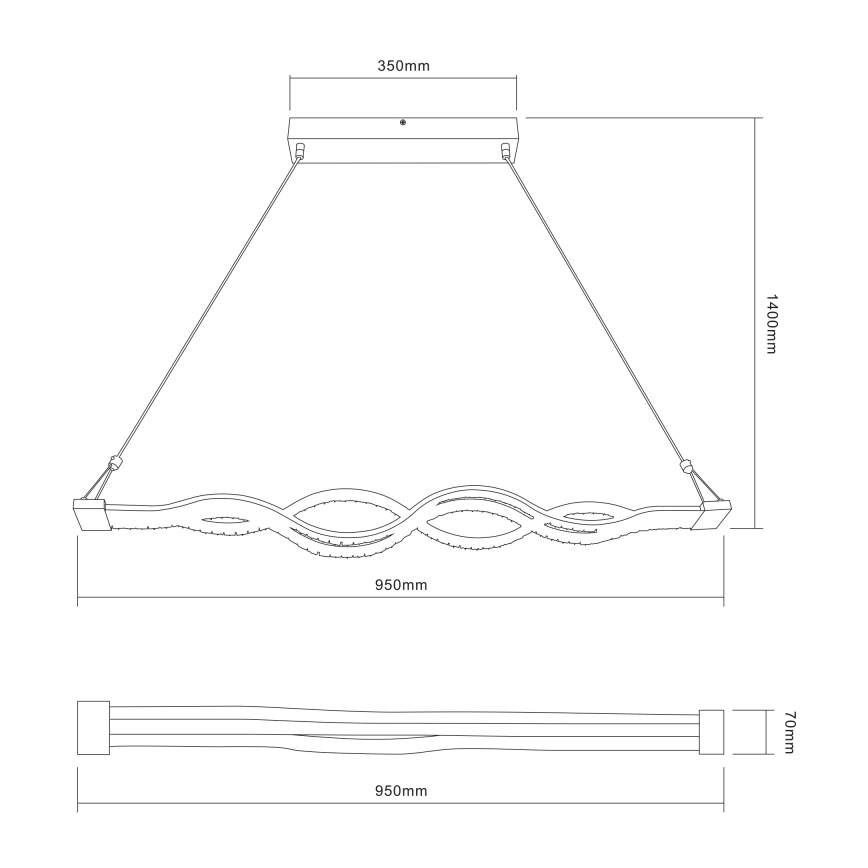 Globo - Candelabro num fio fosco LED 1xLED/30W/230V + controlo remoto