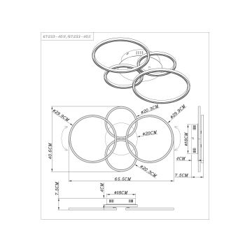 Globo - Candelabro montado à superfície LED LED/40W/230V