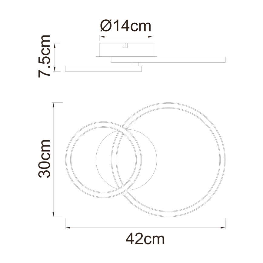 Globo - Candelabro montado à superfície LED LED/18W/230V