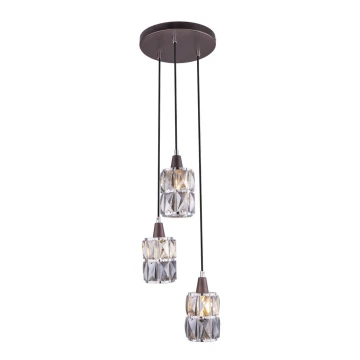 Globo - Candelabro de cristal num fio 3xE14/40W/230V