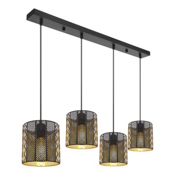 Globo - Candelabro suspenso 4xE27/60W/230V dourada/preto