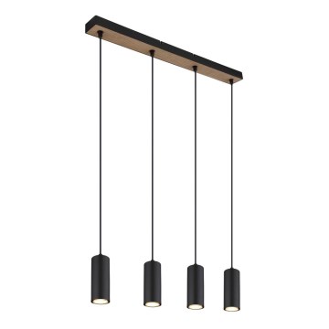 Globo - Candelabro suspenso 4xGU10/35W/230V preto/castanho