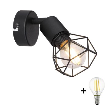 Globo - Foco de parede LED 1xE14/6W/230V preto