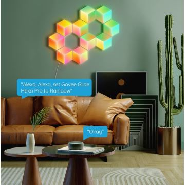 Govee - CONJUNTO 10x Iluminação LED Glide Hexa Pro LED Smart RGBIC Wi-Fi