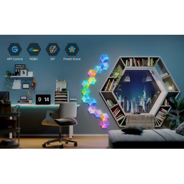 Govee - CONJUNTO 10x Iluminação LED Glide Hexa Pro LED Smart RGBIC Wi-Fi