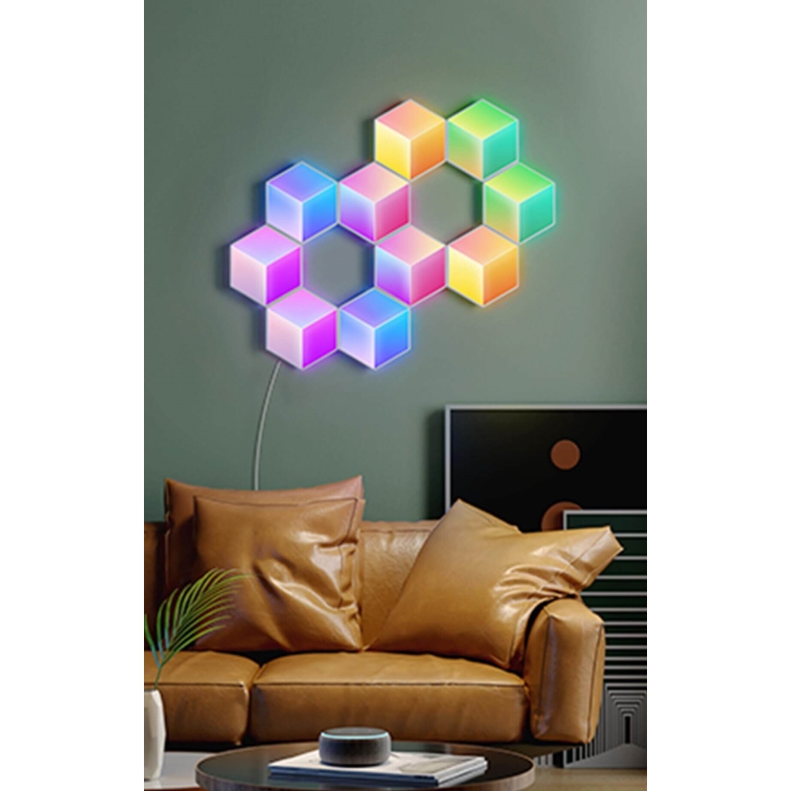 Govee - CONJUNTO 10x Iluminação LED Glide Hexa Pro LED Smart RGBIC Wi-Fi