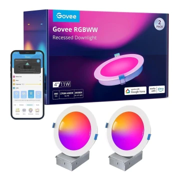 Govee - CONJUNTO 2x LED RGBWW Iluminação embutida LED/11W/230V Smart 2700-6500K