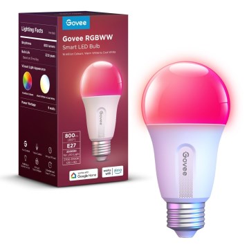 Govee - Lâmpada inteligente LED RGBWW E27/9W/230V 2700-6500K Wi-Fi