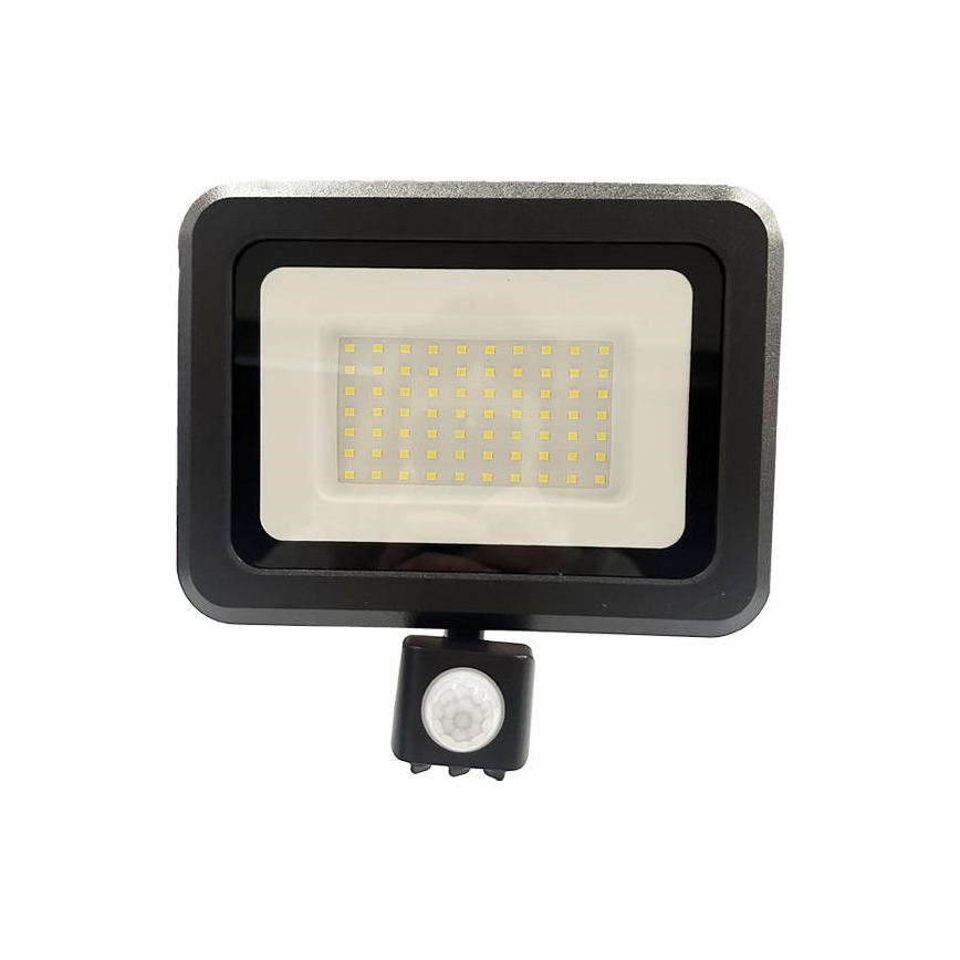 Holofote exterior LED com sensor LED/50W/230V 4000K IP44 preto