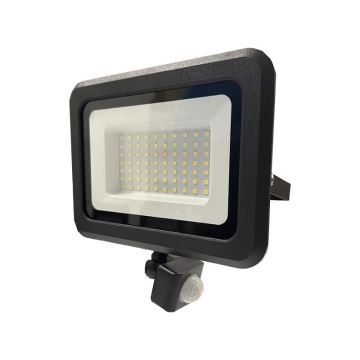 Holofote exterior LED com sensor LED/50W/230V 4000K IP44 preto