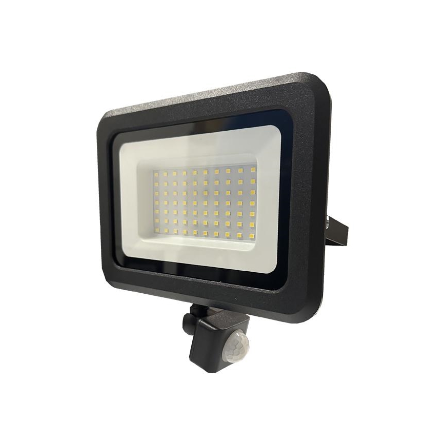 Holofote exterior LED com sensor LED/50W/230V 4000K IP44 preto