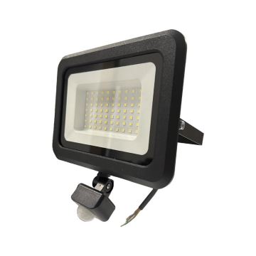 Holofote exterior LED com sensor LED/50W/230V 4000K IP44 preto