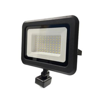 Holofote exterior LED com sensor LED/50W/230V 4000K IP44 preto