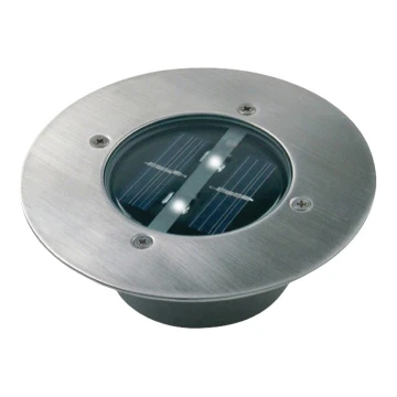 Holofote solar LED com sensor LED/0,12W/2xAAA IP67 aço inoxidável anel