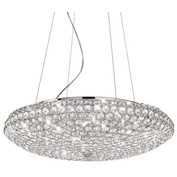 Ideal Lux - Candeeiro suspenso de cristal KING 12xG9/40W/230V diâmetro 65 cm cromado