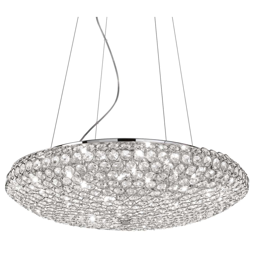 Ideal Lux - Candeeiro suspenso de cristal KING 12xG9/40W/230V diâmetro 65 cm cromado