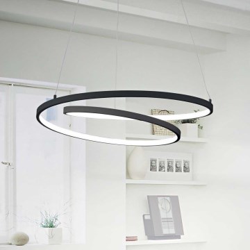 Ideal Lux - Candeeiro suspenso LED OZ LED/55W/230V diâmetro 80 cm preto