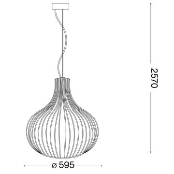 Ideal Lux - Candeeiro suspenso ONION 1xE27/60W/230V diâmetro 59,5 cm