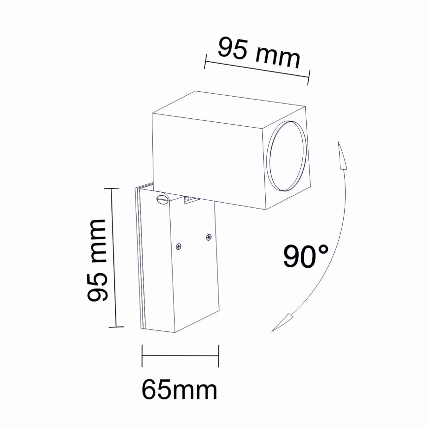 Iluminação de parede exterior BOSTON 1xGU10/10W/230V IP44 preto