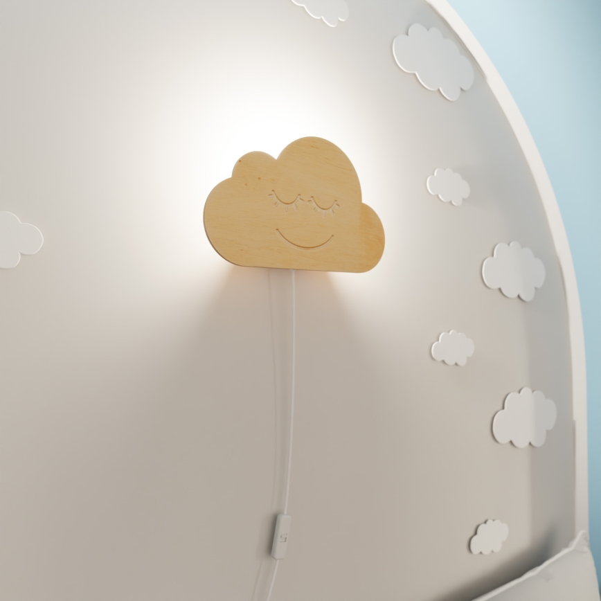 Iluminação de parede para crianças CLOUD 1xE14/10W/230V nuvem