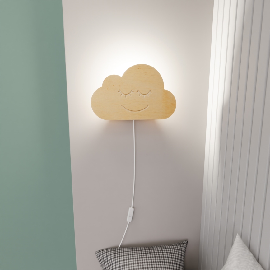 Iluminação de parede para crianças CLOUD 1xE14/10W/230V nuvem