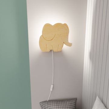 Iluminação de parede para crianças SAFARI 1xE14/10W/230V elefante