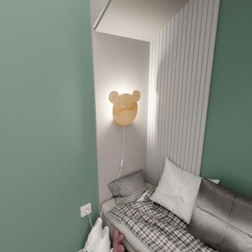 Iluminação de parede para crianças TED 1xE14/10W/230V urso