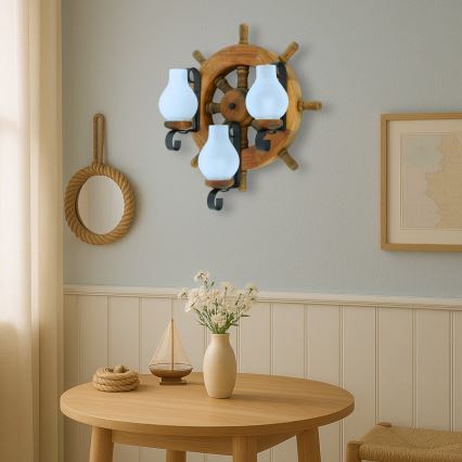 Iluminação de parede TIMONA 3xE14/40W/230V faia