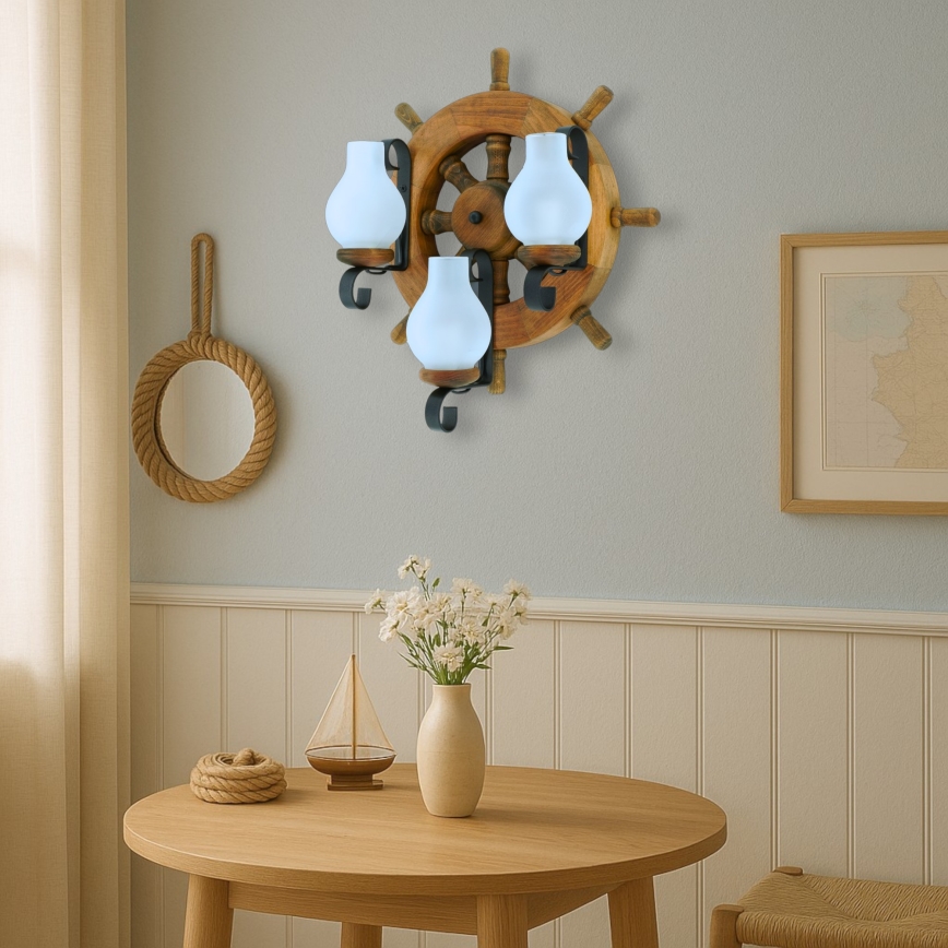 Iluminação de parede TIMONA 3xE14/40W/230V faia