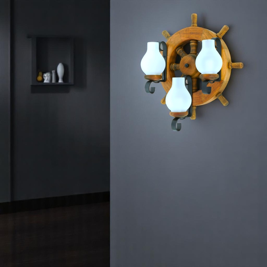 Iluminação de parede TIMONA 3xE14/40W/230V faia