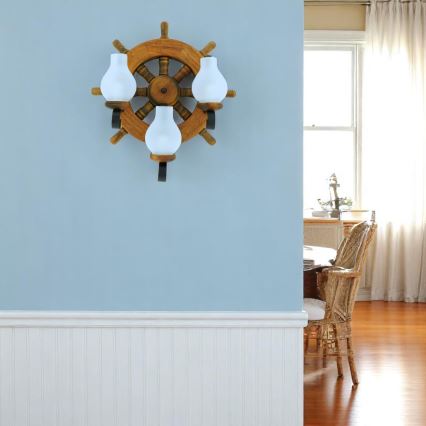 Iluminação de parede TIMONA 3xE14/40W/230V faia