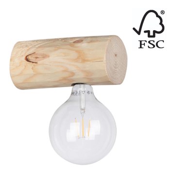 Iluminação de parede TRABO 1xE27/25W/230V pinho - certificado por FSC