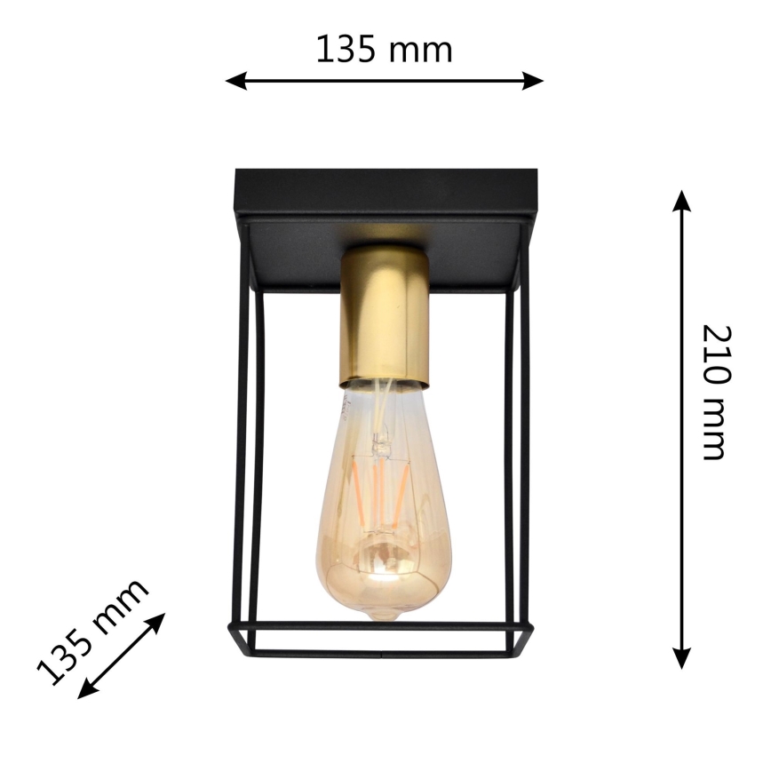 Iluminação de teto FINN 1xE27/15W/230V preto/dourada