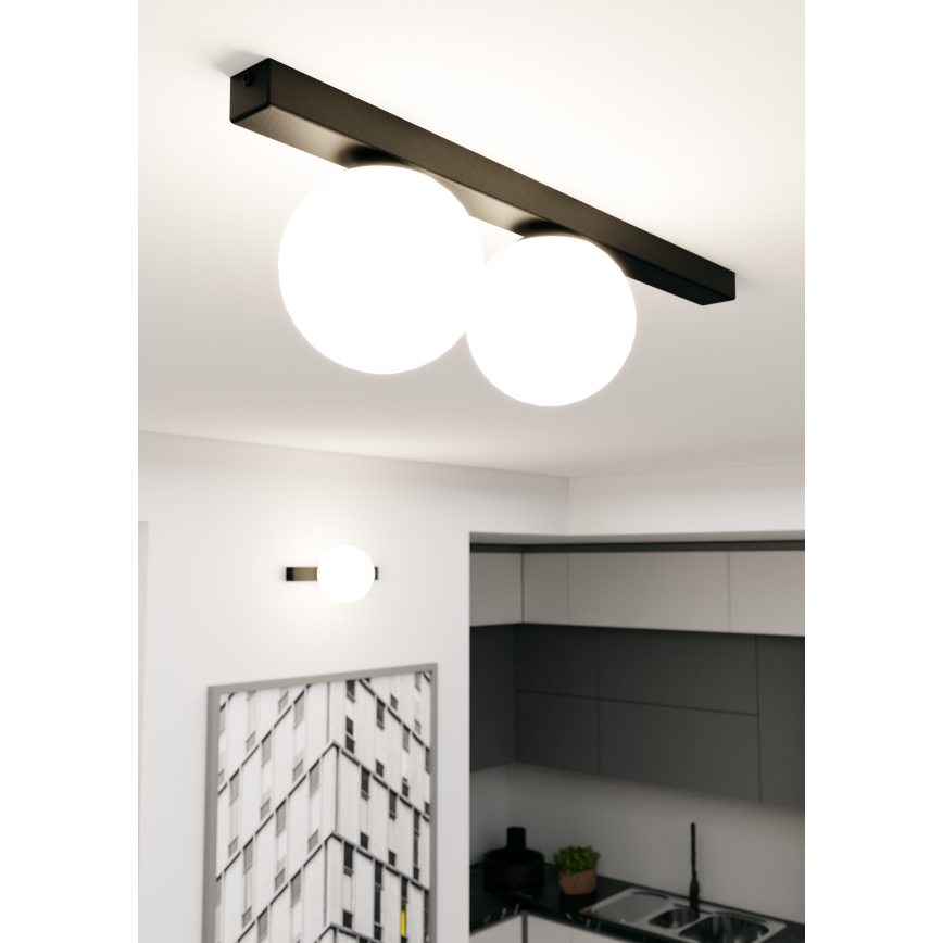 Iluminação de teto FIT 2xE14/10W/230V preto/branco