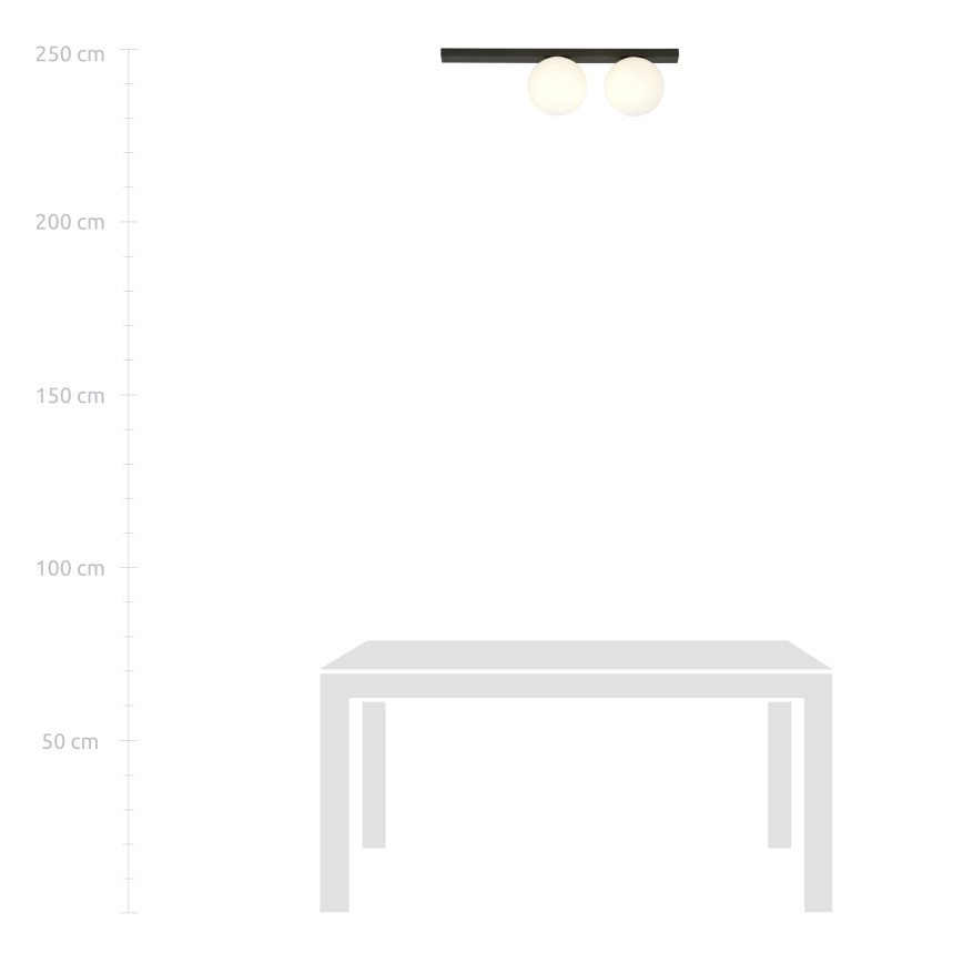 Iluminação de teto FIT 2xE14/10W/230V preto/branco