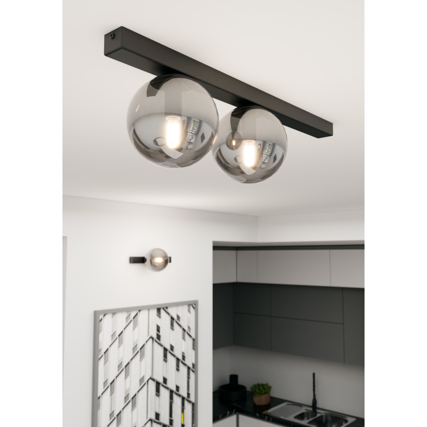 Iluminação de teto FIT 2xE14/10W/230V preto/cinzento