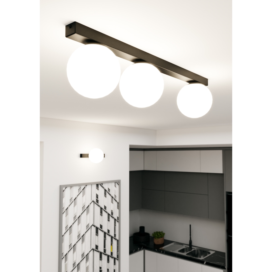 Iluminação de teto FIT 3xE14/10W/230V preto/branco