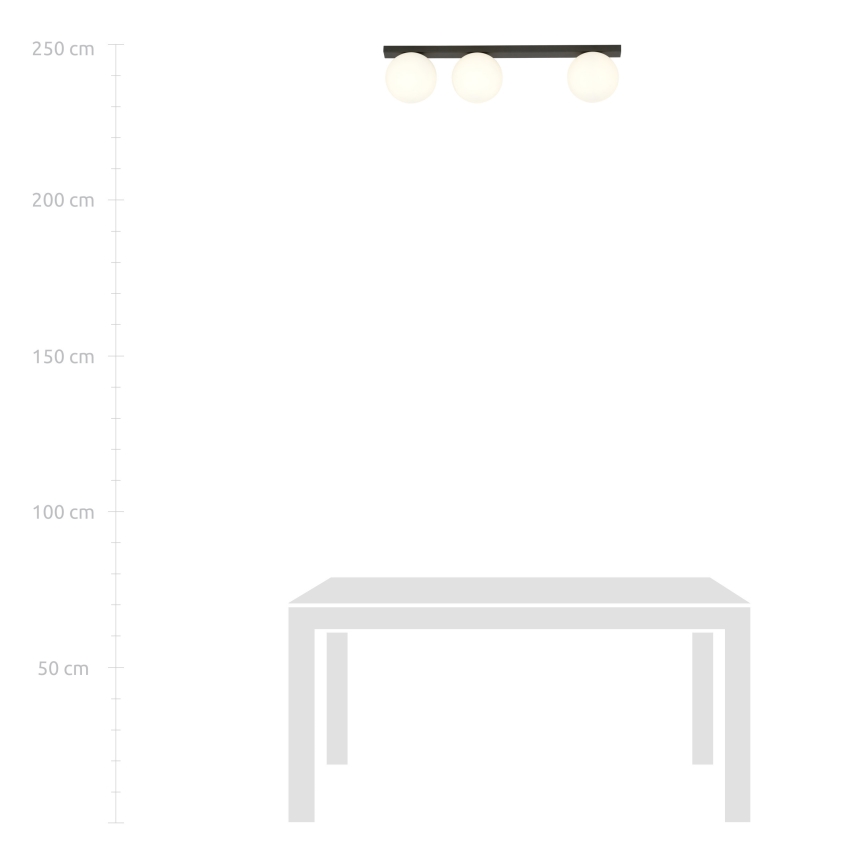 Iluminação de teto FIT 3xE14/10W/230V preto/branco