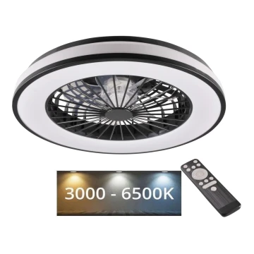Iluminação de teto LED com regulação e ventoinha LED/48W/230V 3000-6500K preto + comando