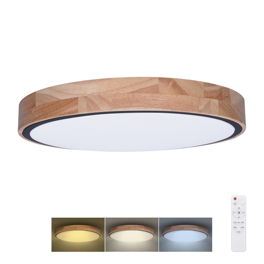 Iluminação de teto LED com regulação IRON OAK LED/48W/230V 3000-6500K carvalho diâmetro 40 cm + comando