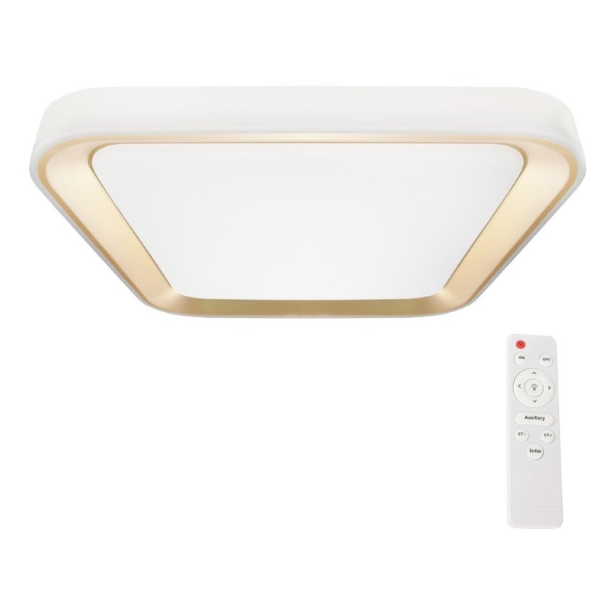 Iluminação de teto LED com regulação QUADRO LED/66W/230V 3000-6000K branco/dourado + controlo remoto