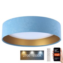 Iluminação de teto LED com regulação SMART GALAXY LED/36W/230V d. 55 cm 2700-6500K Wi-Fi Tuya azul/dourado + controlo remoto