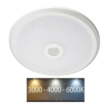 Iluminação de teto LED com sensor SAMSUNG CHIP LED/12W/230V 3000/4000/6000K diâmetro 29 cm branco