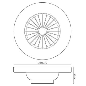 Iluminação de teto LED com regulação e ventoinha OPAL LED/48W/230V 3000-6500K + comando