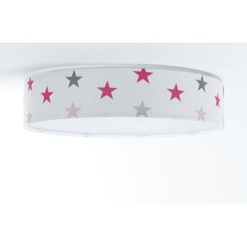 Iluminação de teto LED GALAXY KIDS LED/24W/230V estrelas branco/rosa/cinzento
