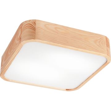 Iluminação de teto NATURAL SQUARE 2xE27/15W/230V 35x35 cm pinho