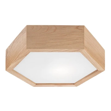 Iluminação de teto OAK HEX 1xE27/60W/230V d. 32 cm carvalho